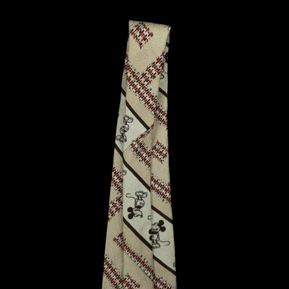 Classic Mickey Mouse Cervantes Tie Vintage Walt Disney Productions Qiana Nylon - Picture 9 of 12
